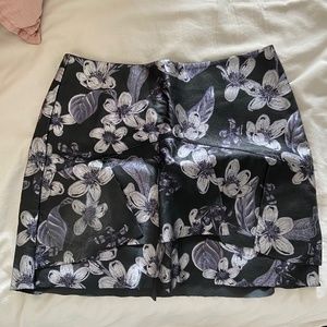 Leather flower painted skirt